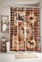 Bathroom Curtain, Chain Embroidered Horses Patterned Shower Curtain, Bathtub Curtain 175X200Cm