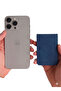 Magnetic Navy Blue Adhesive 4-Compartment Magnetic Card Holder with Clipstand Stand - 3