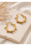 Gold Steel Spike Hoop Earrings