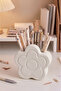 Flower Daisy Design Desktop Organizer Pen Holder 12cm A+ Quality Plastic - White