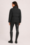 Women's Black, High-Collar Short Puffer Coat – Padded, Zippered, Water-Resistant - 7