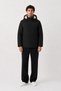 Men's Black, Removable Fur Hooded, Water and Wind-Resistant Oxford Fabric Winter Coat