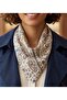 Women's Shawl Patterned Chiffon Scarf - Blue Tan Authentic Paisley Motif Neck Tie Lightweight Chiffon Scarf