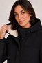 Women's Black, Plush Lined, Removable Hood, Wind and Water Resistant, Winter Coat-Overcoat-Parka - 6