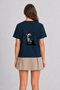 Japanese Zen Bamboo Design - Back Print - Navy Blue - 4