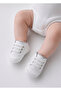Linen Look Baby First Step White Booties Shoes Size 17-18-19 - 3