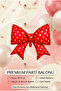 Polka Dot Ribbon Balloon - Polka Dot Bow Balloon - Gold Polka Dot Red Balloon
