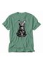 Women's Tattoo Style Mystic Cat Graphic - Green - 3