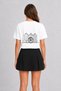 Women's Amsterdam Houses and Bicycles Minimal Drawing - Back Print - White - 2