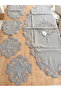 Living Room Set Dowry Set Gray Runner Set 5 Piece Linen Tablecloth Runneri Flowers