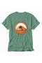 Men's Cairo Pyramids Themed Retro Graphic Back Print - Green - 4
