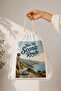 Printed Fabric Backpack – Linen Fabric Drawstring Backpack – Casual Drawstring Backpack - 2