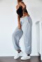 Women's Gray High Waist Loose Cut Jogger Sweatpants - 5