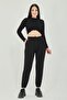 Women's Black Pocketed Sweatpants