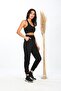 Women's Black Elastic Leg Two Thread Jogger Sweatpants - 4