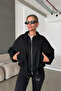 Women's Lined Oversize Buckle Bomber Jacket - 5