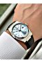 Black-Blue Color 5 Atm Leather Band Men's Wristwatch with Calendar 8261Lc - 3