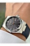 Navy Blue Color 5 Atm Leather Band Men's Wristwatch with Calendar 8261Lc - 2