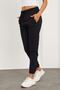 Women's Black Jersey Ribbed Sweatpants