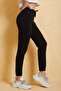 Women's Black Lace-Up Pocket Sweatpants - 2