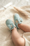 Luxurious Bowknot Blue Star Embroidered Baby Girl First Step Shoes - Soft Textured Comfortable Baby Paw Shoes - 2