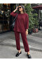 Women's Stylish Casual Ribbed Two-Piece Set – Long Sleeve Blouse & Pants