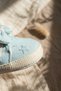 Luxurious Bowknot Blue Star Embroidered Baby Girl First Step Shoes - Soft Textured Comfortable Baby Paw Shoes - 3
