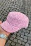 Women's Pink Textured Cap Hat – Short Brim, Adjustable - 3