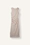 Crew Neck Polka Dot Gathered Tulle Sleeveless Midi Dress I6281Ax26Au - 6