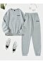 3 Thread California Summer Sweatshirt Sweatpants Jogger - Gray Printed Sweatpants Set Crew Neck