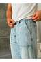 Pocket Detailed Snow Wash Baggy Denim Pants-W - 5