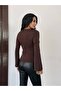 Women's Bat Sleeve Sandy Fabric Bluz - 3