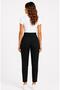 Women's Black High Waist Pleated Carrot Leg Pants-P197 - 3