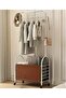 Modern 60cm Freestanding Clothes Rack with 172cm Height, Large Storage Basket, Mobile Wheels, Elegant White Metal Frame, Space-Saving Bedroom Organizer for Hanging Coats, Dresses, Shirts, Bags, Hats,
