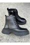Children's Genuine Leather Orthopedic Boots Black