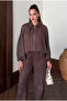 Brown Garnished Bomber Pants Set - 51458 - 4