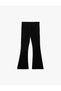 Girls' Viscose Blend Spanish Flare School Trousers with Pocket and Buckle Detail - 4