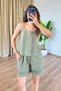 Women's Lace Detailed Strappy Shorts Muslin Set - Green - 6