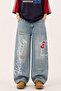 Blue Hello Kitty Stonewashed Gothic Y2K Unisex Baggy Pants