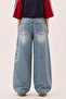 Blue Hello Kitty Stonewashed Gothic Y2K Unisex Baggy Pants - 2