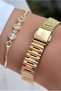 New Season Oval Case Gold Color Women's Wristwatch - with Bracelet Gift - 6