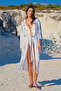 Patterned Satin Bat Sleeve Kimono - 3