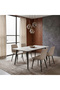 Foliero Dining Table Set - 4 People - Cream and Multicolor