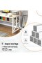 120X60X141cm Computer Desk with Bookshelf Home Office Writing Study Desk,White - 6