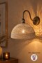 Bohemian Alaca Ecru Recycle Yarn Jute Handmade Metal Antique Body Sconce Wall Lamp