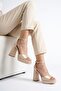 Shoe Basket 5332 Women's Blunt Toe 10 cm Thick Heel Platform Shoes - 2