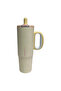 Double Use Cup/Termos with Steel Straw or Without Straw and Handle Vgn1114 1200ml - Yellow