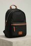 Basics Women's Black Backpack with Brown Detail Daily Zipper Bag 33X30X12 cm Lmr2026