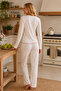 Ecru Pointel Cherry Pajama Set - 2