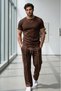 Men's Lisbon Cotton Crew Neck Double Ribbed Sweatpants Combination Set - 2